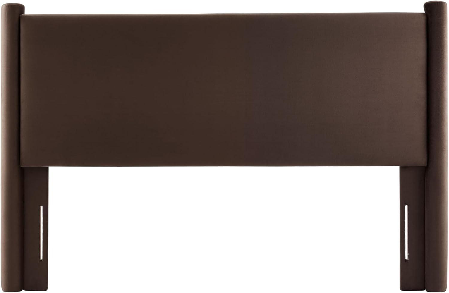 Modway Rael Queen Upholstered Headboard with Pillars in Chocolate Brown – Velvet Headboard – Stain-Resistant Performance Velvet Headboard for Queen Size Beds