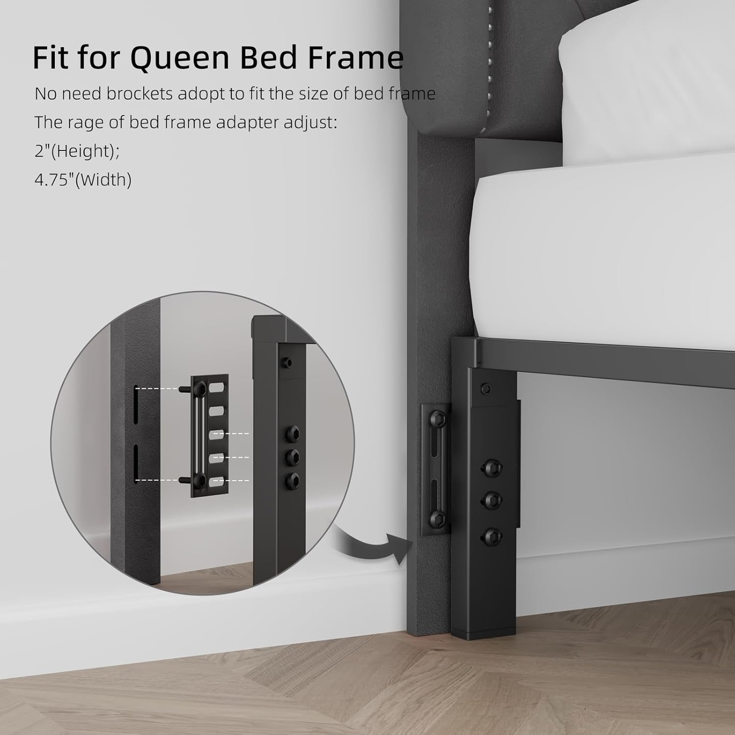 Tufted Upholstered Headboard Queen Size, Button Adjustable Height Head Board Only, Sturdy and Durable Solid Wood with Nailhead Trim, Ideal for Bedroom, Dorm, Guest Room, Gray | Luxurious Velvet, Sturdy Construction, Versatile Decor