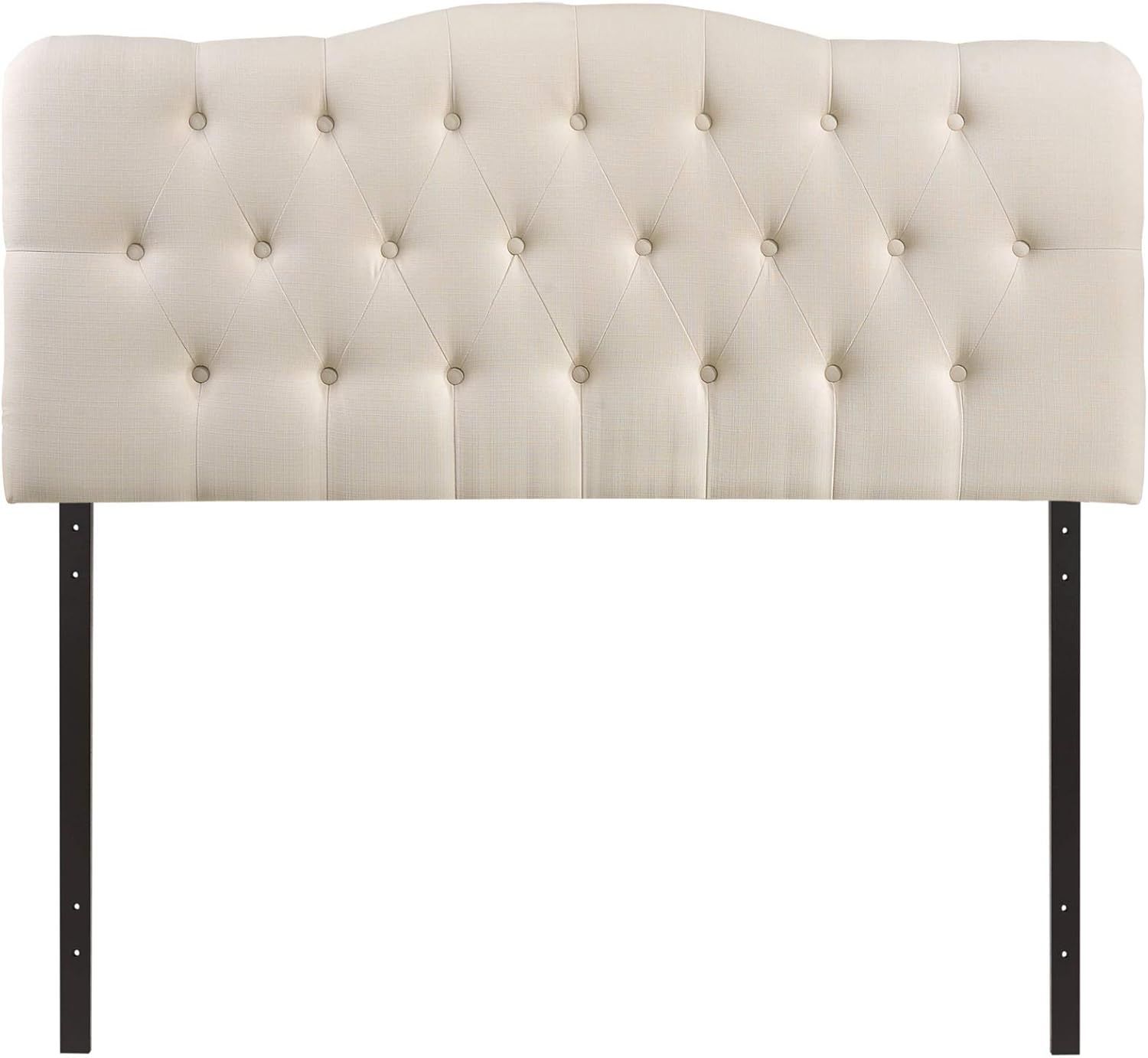 Modway Annabel Tufted Button Linen Fabric Upholstered Full Headboard in Ivory