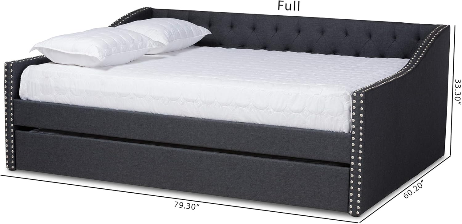 Baxton Studio Daybed, Queen, Dark Grey