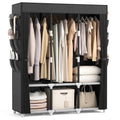 VTRIN Portable Closet for Hanging Clothes 67 Inch Wide Large Capacity Portable Wardrobe Closet with Cover, 4 Storage Shelves and 4 Hanging Rod Sturdy Free Standing Closet for Bedroom, Black