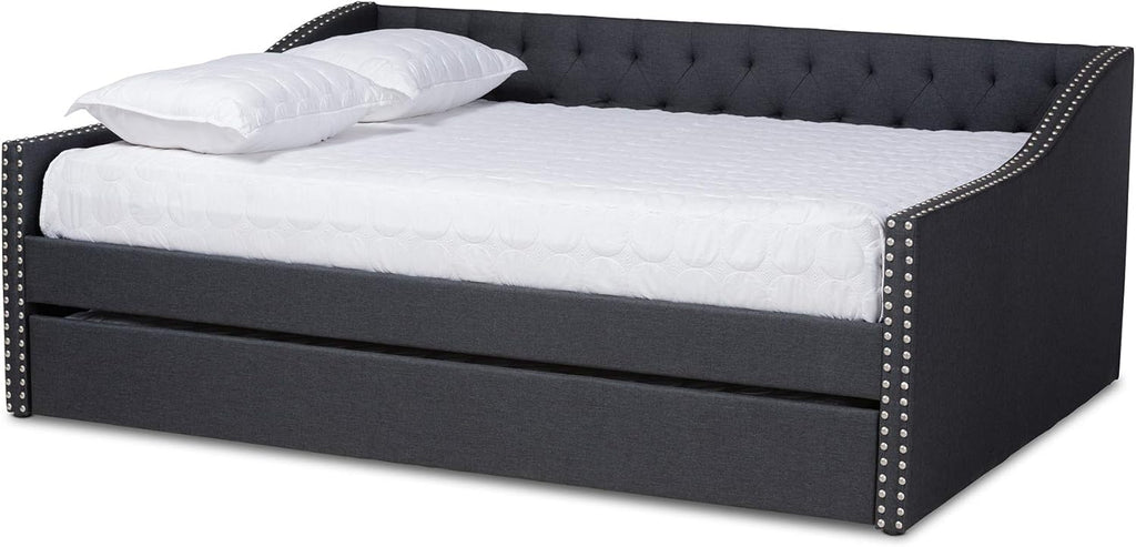 Baxton Studio Daybed, Queen, Dark Grey