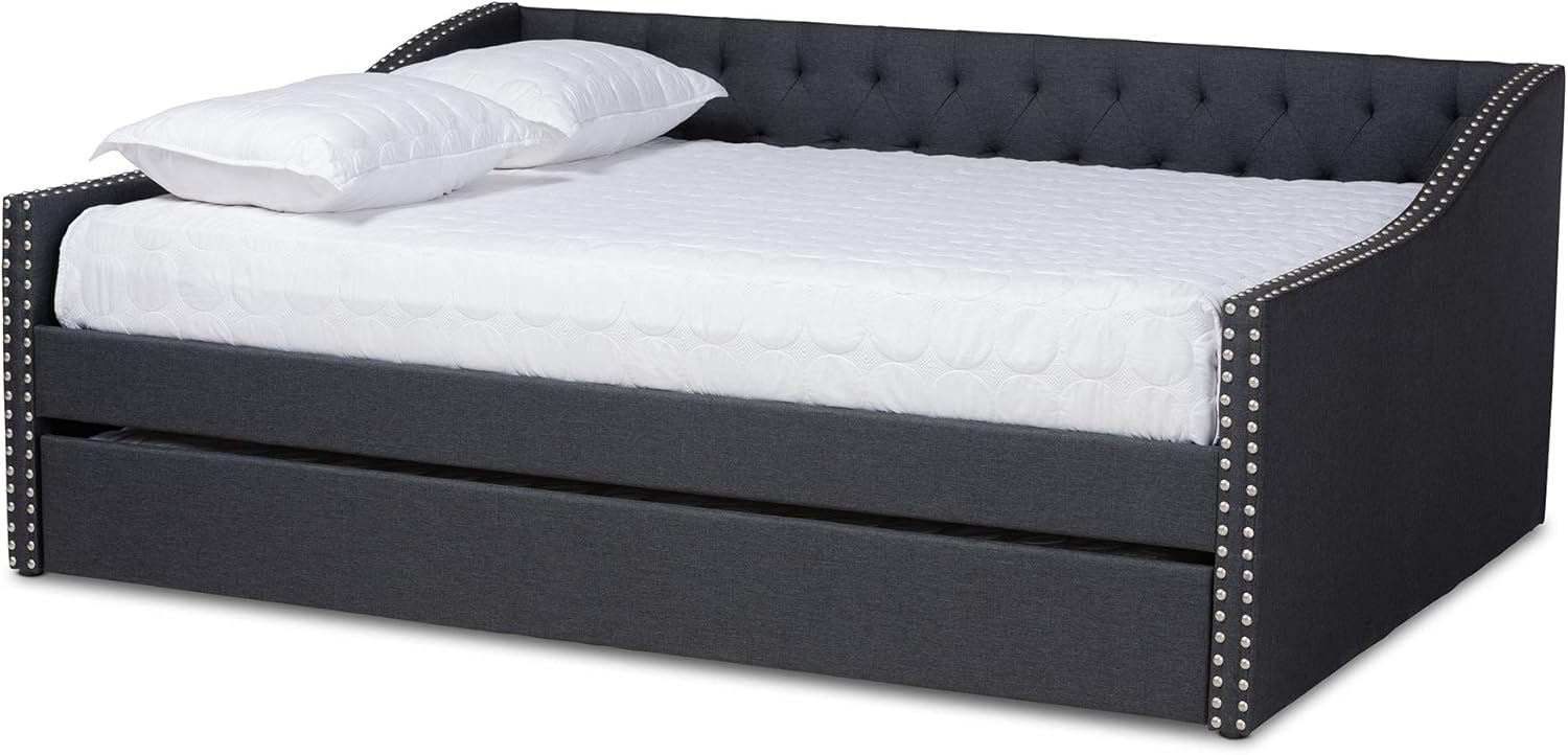 Baxton Studio Daybed, Queen, Dark Grey