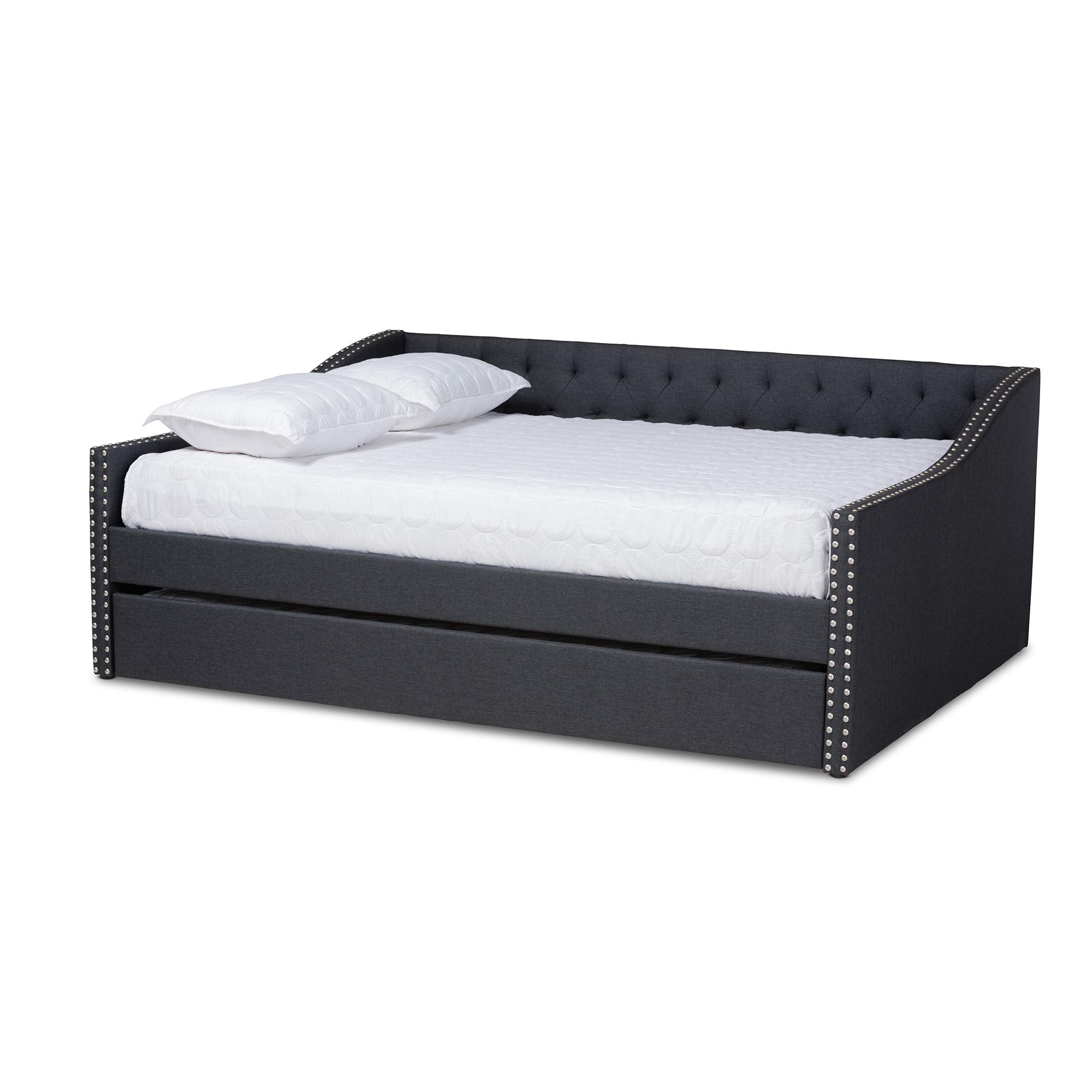 Baxton Studio Daybed, Queen, Dark Grey