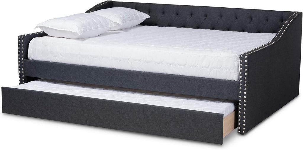 Baxton Studio Daybed, Queen, Dark Grey