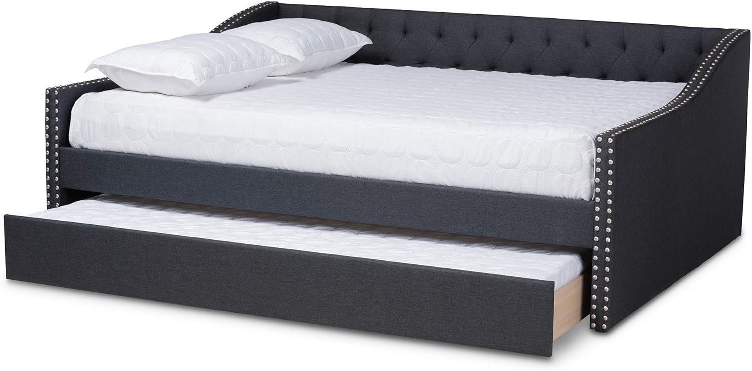 Baxton Studio Daybed, Queen, Dark Grey
