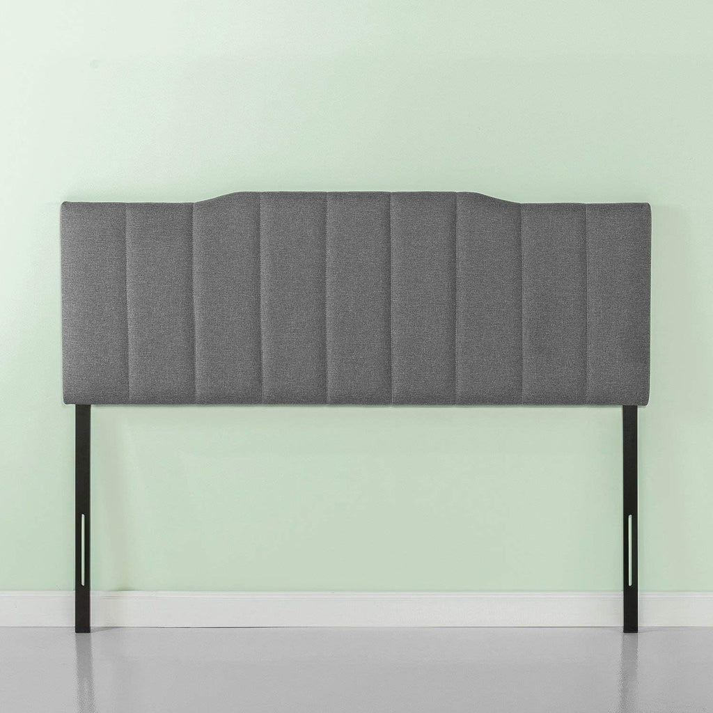Zinus Satish Upholstered Headboard, Channel Stitched Upholstery, Easy Assembly, Full, Grey