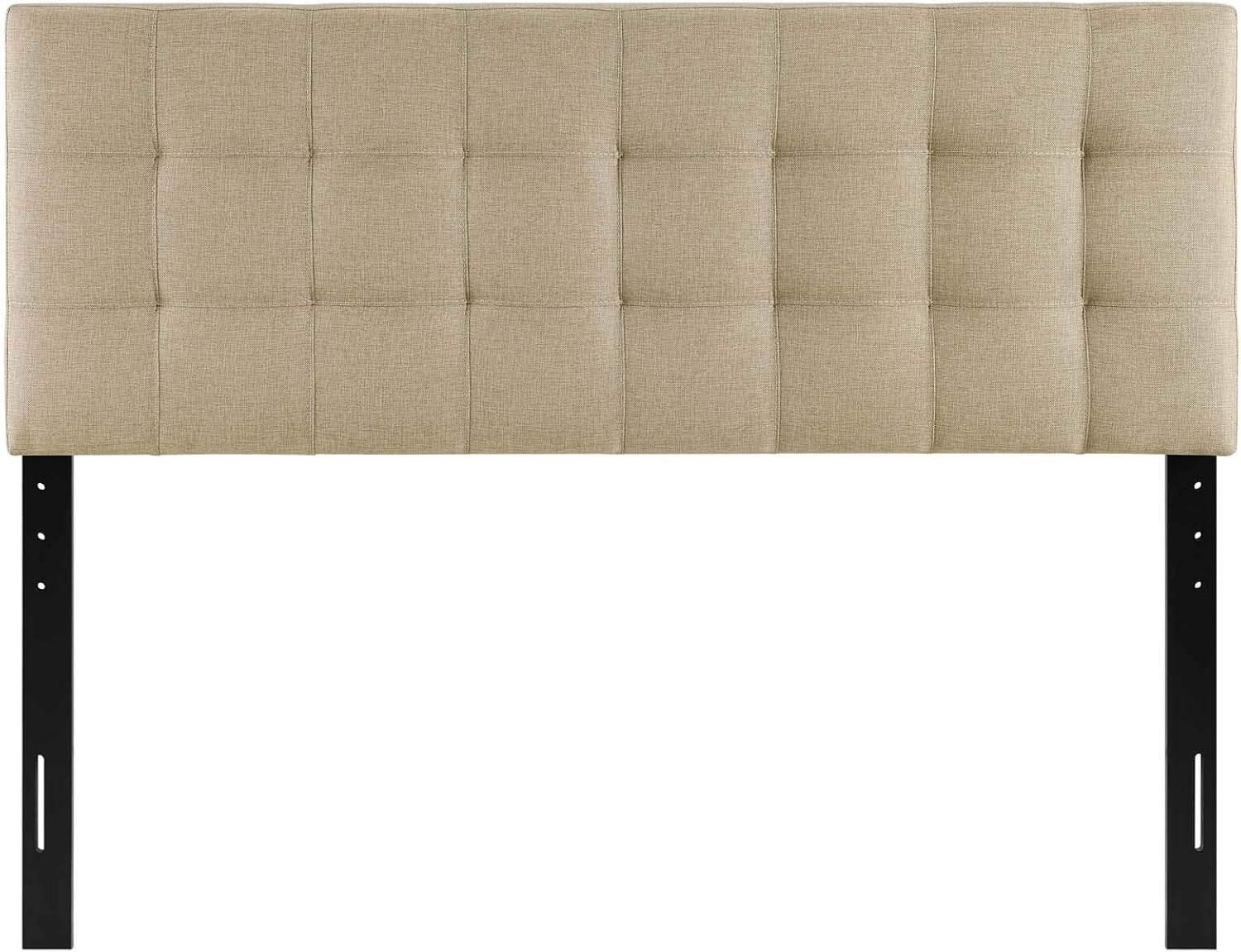 Modway Lily Tufted Linen Fabric Upholstered Full Headboard in Beige