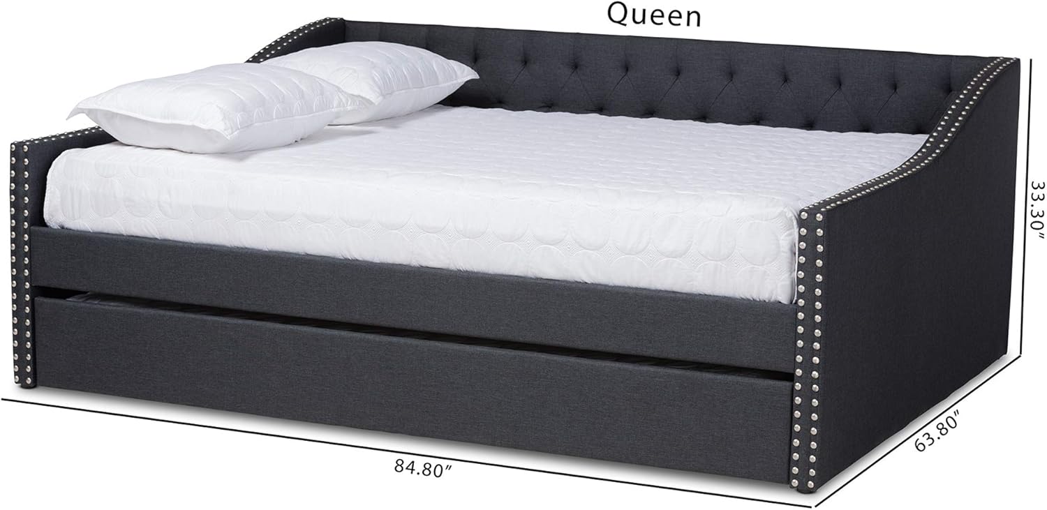 Baxton Studio Daybed, Queen, Dark Grey