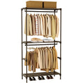 CASAMAYA Clothes Rack, Portable Closet, 80.7 Inch Extra Large Capacity Wardrobe Closet, Clothes Storage Organizer with Shelves and 5 Hanging Rods, Easy to Assembly, Black PCT036B01