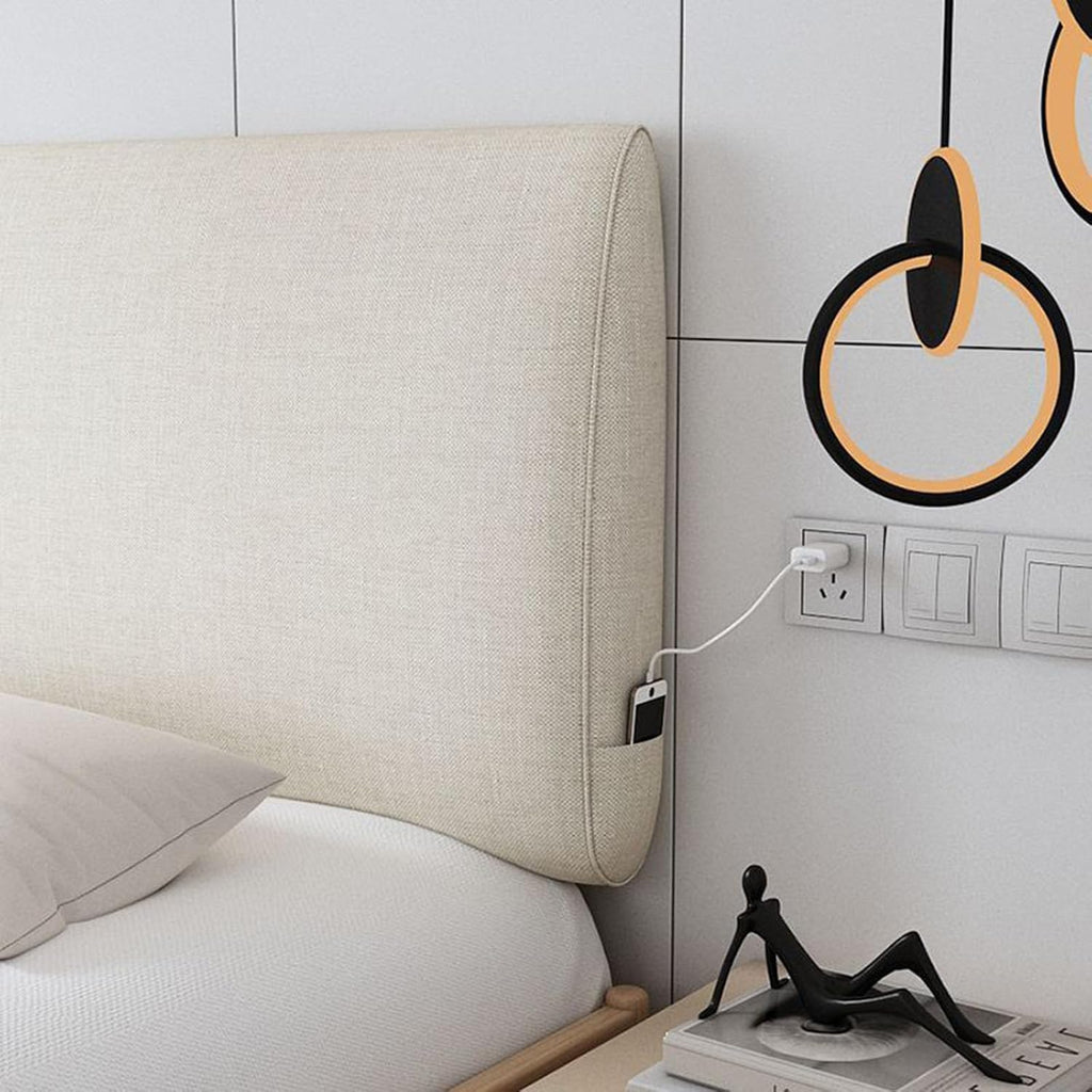 Upholstered Headboard, Wall Mounted Pillow Cushion, with Removeable Washable Cover, No Tools Needed