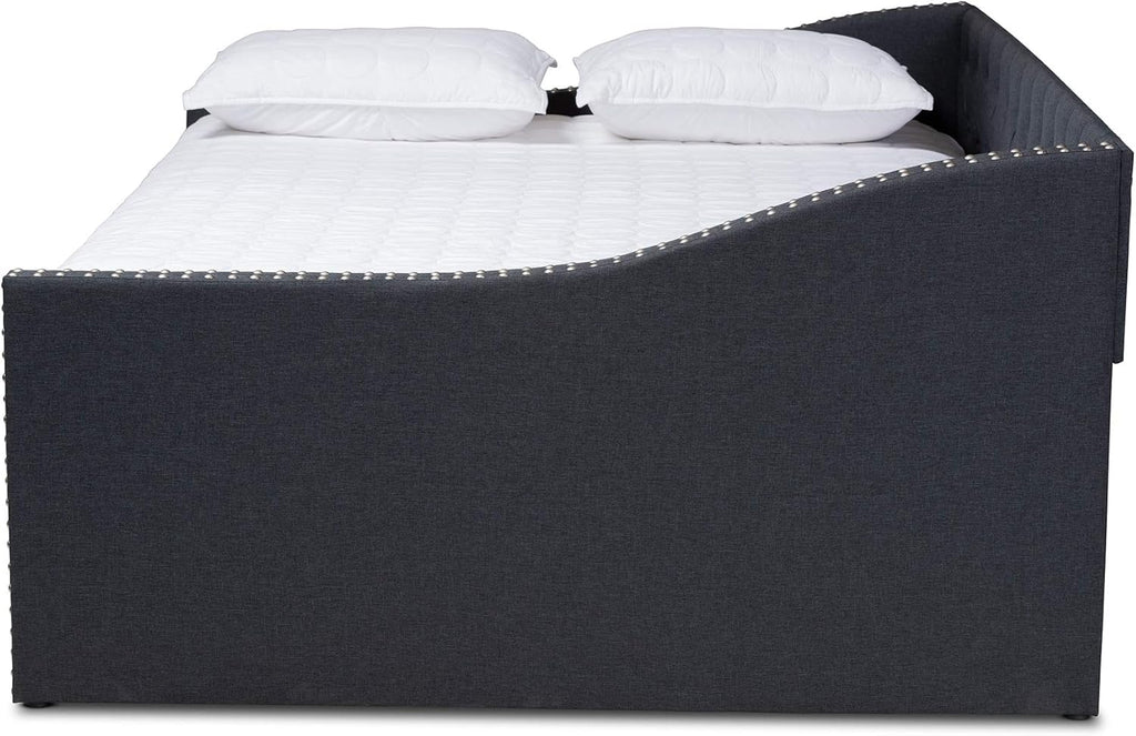 Baxton Studio Daybed, Queen, Dark Grey