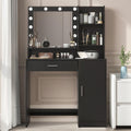 Palimder Vanity Desk with Mirror and Light, Large Drawer and Three Level Storage Dresser, 3 Lighting Modes Adjustable Brightness, Bedroom Dressing Table (White)