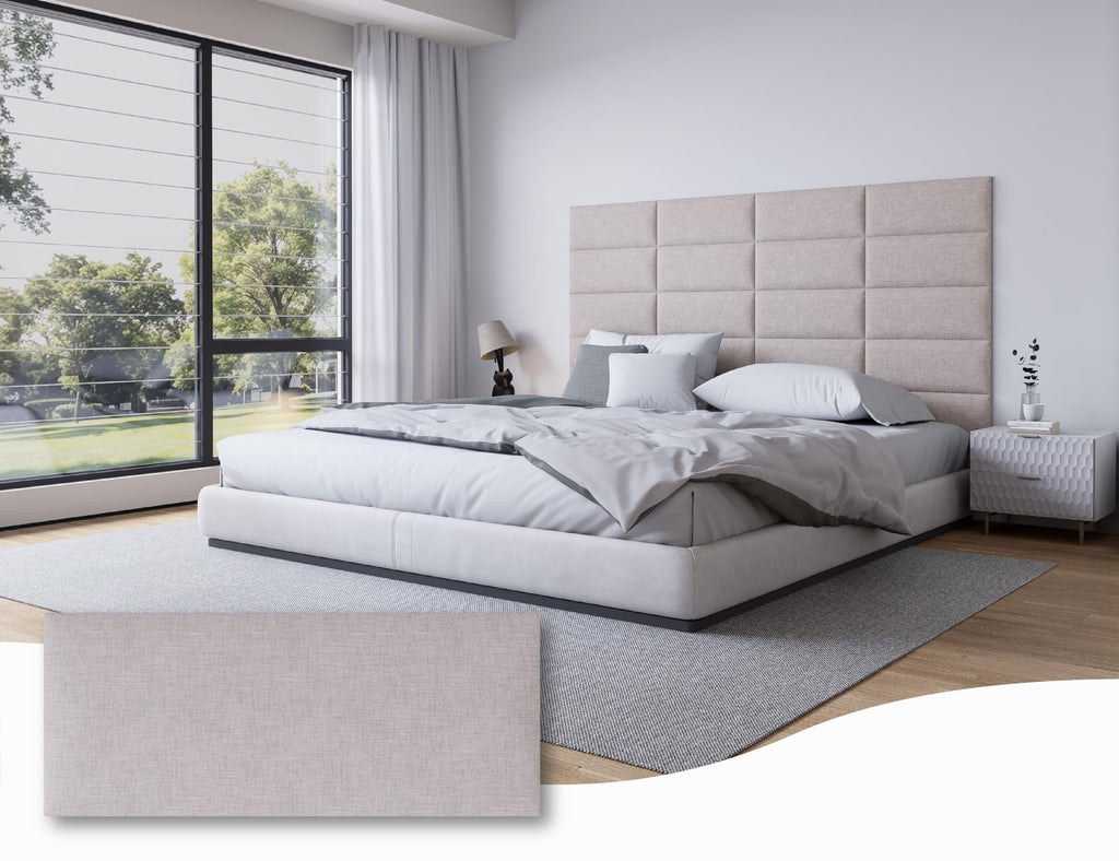 Peel and Stick Upholstered Wall Mounted Headboard Queen Size, 9 Panels Tufted Fabric Headboard,Wall Mounted Headboards, Interior Wall Panels for Bedroom, 10"x24" Dark Grey