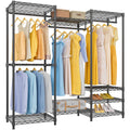 VIPEK V5 Portable Closet Wardrobe Heavy Duty Clothes Rack, Freestanding Clothing Rack with 4 Hang Rods & 8 Shelves, Adjustable Closet Racks, 68.9" L x 15.7" W x 76.4" H, Max Load 890LBS, Black