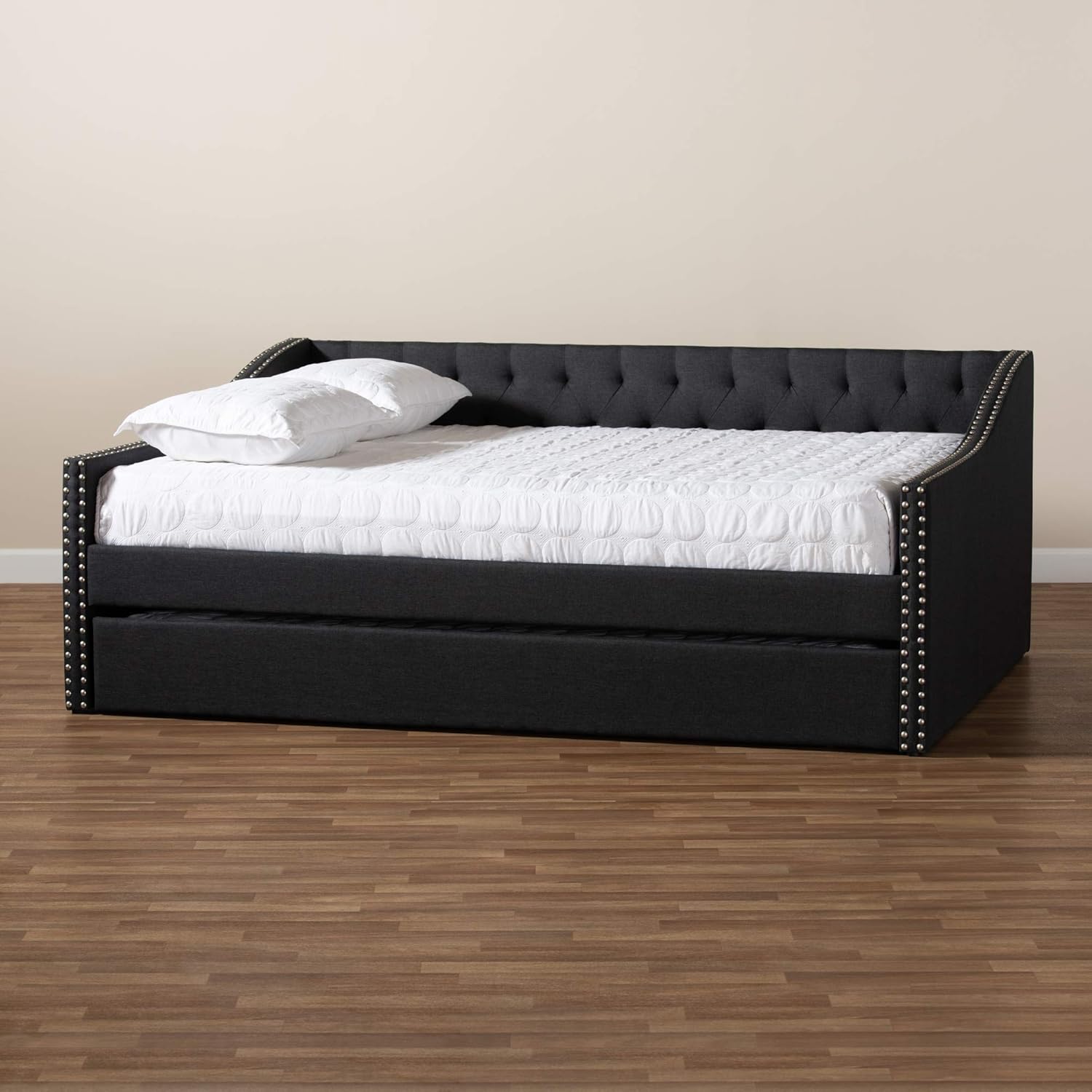 Baxton Studio Daybed, Queen, Dark Grey