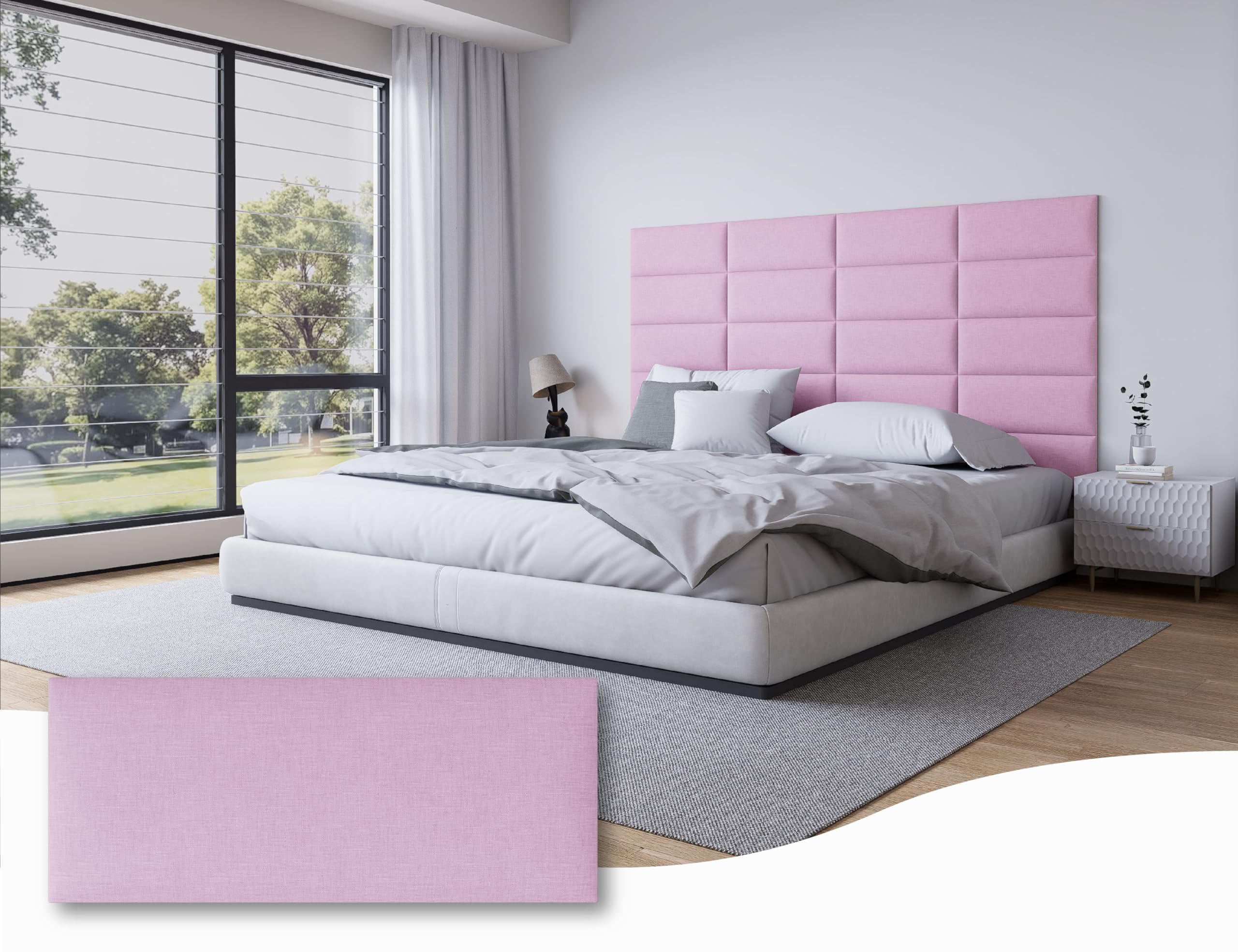 Peel and Stick Upholstered Wall Mounted Headboard Queen Size, 9 Panels Tufted Fabric Headboard,Wall Mounted Headboards, Interior Wall Panels for Bedroom, 10"x24" Dark Grey
