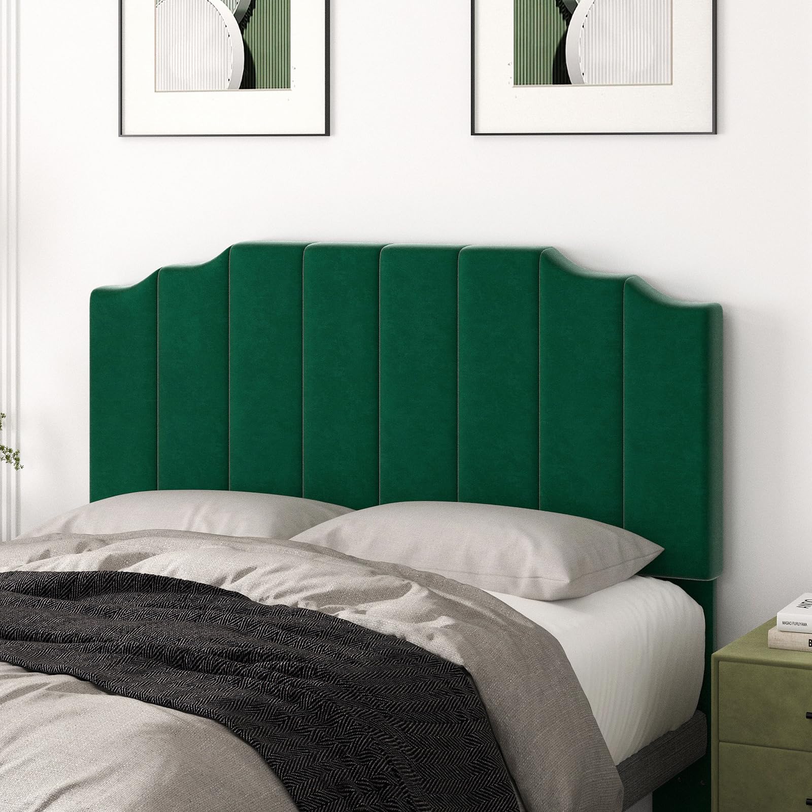 Befurtori King Size Headboard Only, Linen Wall Mounted Headboard King for Adjustable Bed Modern Upholstered Head Board Easy Assembly, Beige