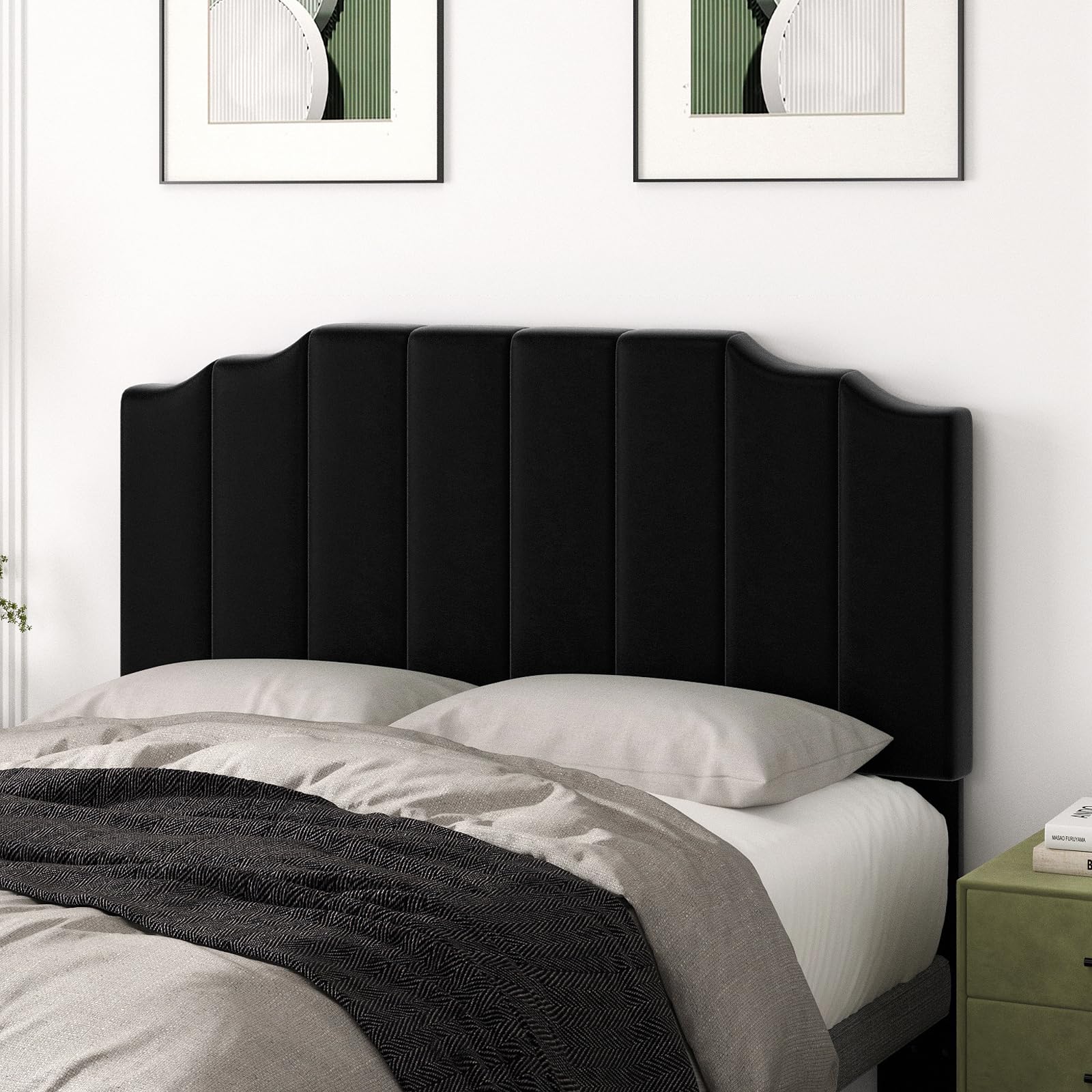 Befurtori King Size Headboard Only, Linen Wall Mounted Headboard King for Adjustable Bed Modern Upholstered Head Board Easy Assembly, Beige
