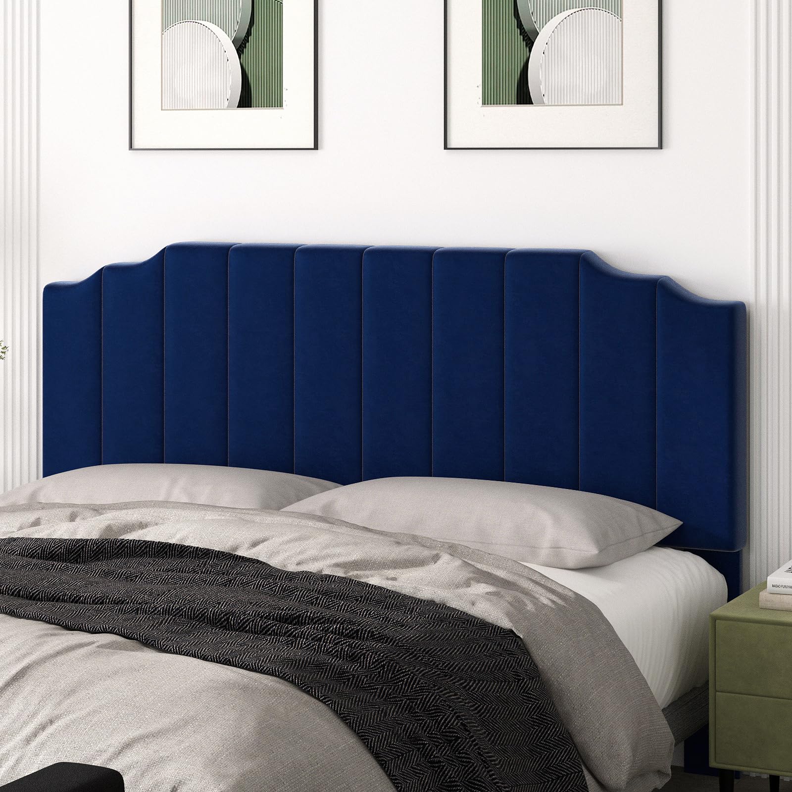 Befurtori King Size Headboard Only, Linen Wall Mounted Headboard King for Adjustable Bed Modern Upholstered Head Board Easy Assembly, Beige