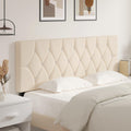 VECELO Tufted Upholstered Headboard Queen Size, with 6 Adjustable Height from 39.8" to 49.8", Button Diamond Design, Easy Assembly, Classic Black