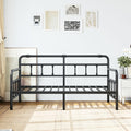 Daybed-Metal-Twin-Bed-Frames - with Modern Headboard,Strong Mattress Foundation with Steel Slats Support,No Box Spring Needed,Black