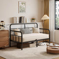 Twin Daybed with Headboard,Sofa Day Bed Frame, Heavy Duty Sturdy Metal Slats for Bedroom,Guest Room,Living Room, Easy Assembly, Modern,Space Saving,Black