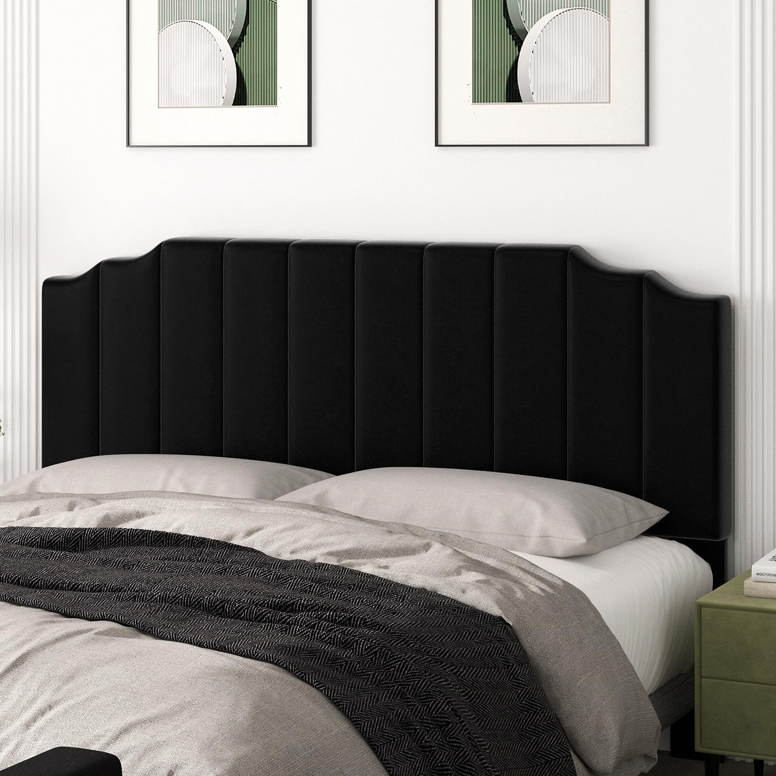 Befurtori King Size Headboard Only, Linen Wall Mounted Headboard King for Adjustable Bed Modern Upholstered Head Board Easy Assembly, Beige