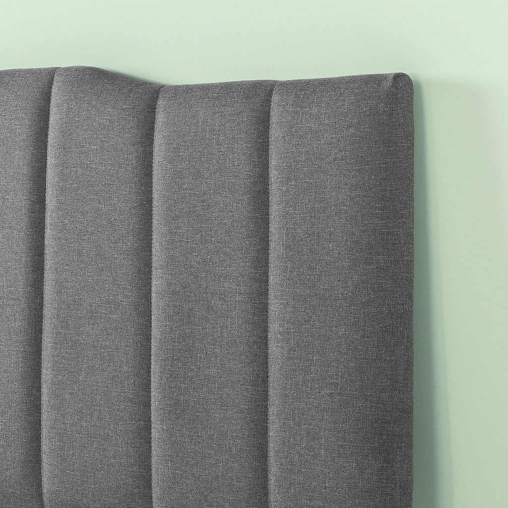 Zinus Satish Upholstered Headboard, Channel Stitched Upholstery, Easy Assembly, Full, Grey